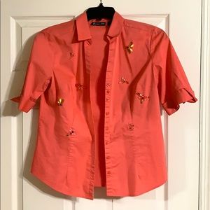 *buy 2 get 1 free* Ny Co blouse w/ beaded insects
